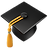 Graduation cap emoji representing professional teaching exchange